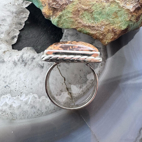 Sterling Silver Southwestern Style Square Mariam Jasper Ring Size 9.5 For Women - Picture 8 of 10